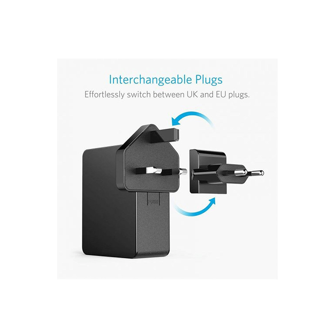 Anker Power Port 4 Lite Travel Adapter -  Black in Qatar Anker Power Port 4 Lite Travel Adapter -  Black in Qatar